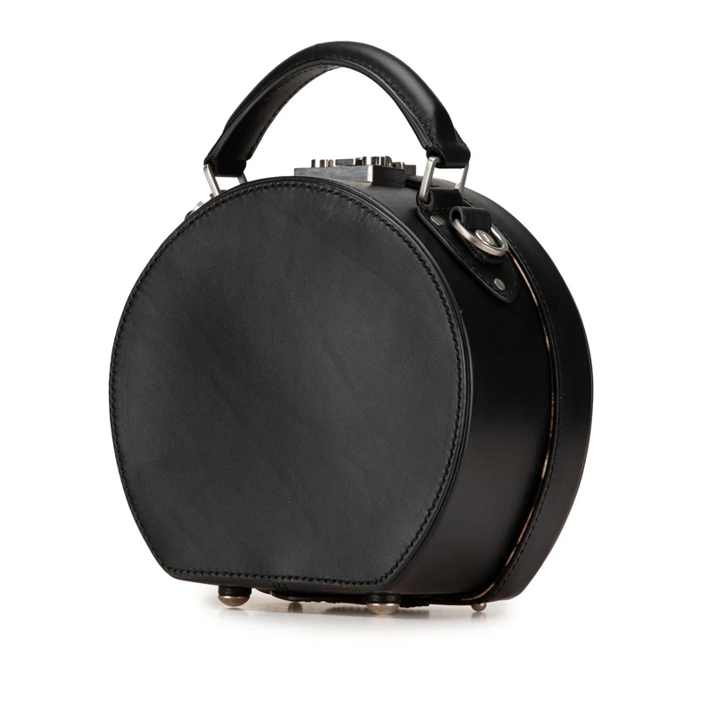 Saint Laurent Schultertasche Small Leather Mica Hatbox Satchel schwarz
