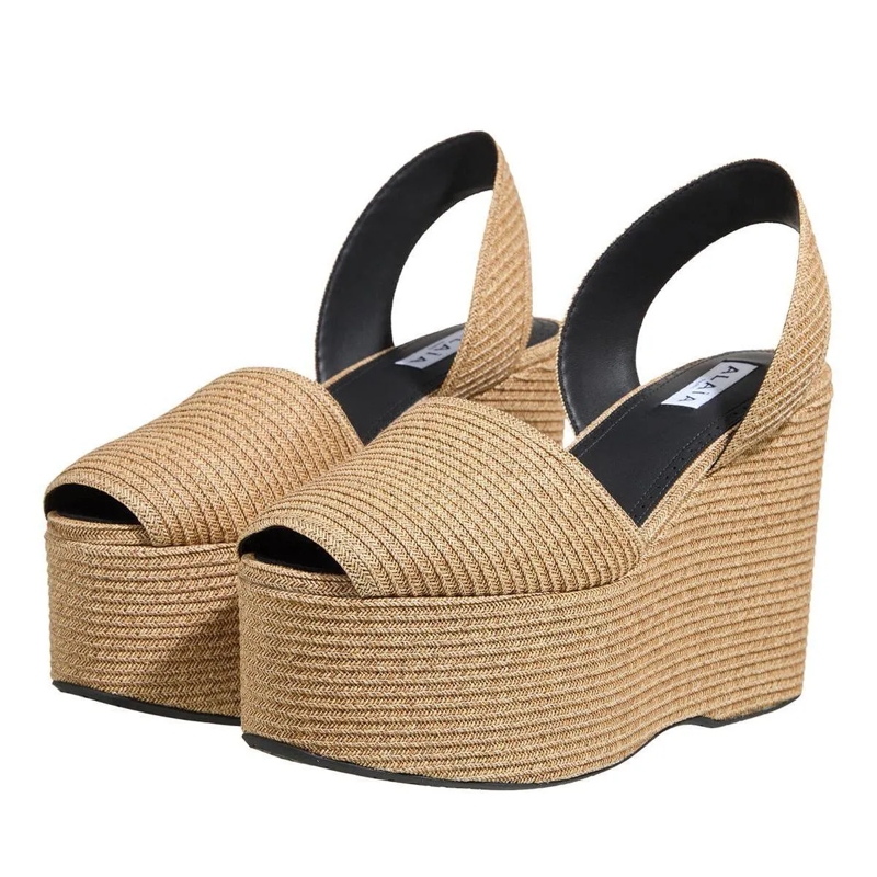 Alaia Sandaletten mit Absatz Wedge Sandals Naturel(Image 11)