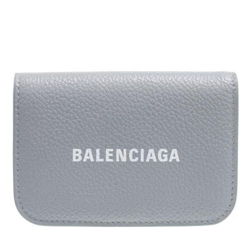 Balenciaga Mini Logo Cash Wallet Ash Blue/ White Tri-Fold Portemonnee
