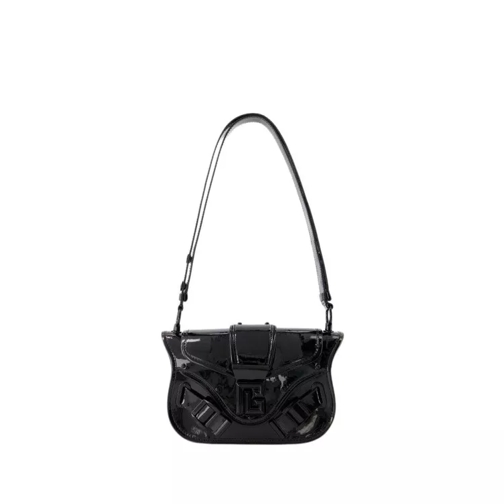 Balmain Blaze Shoulder Bag - Leather - Black Black Schoudertas