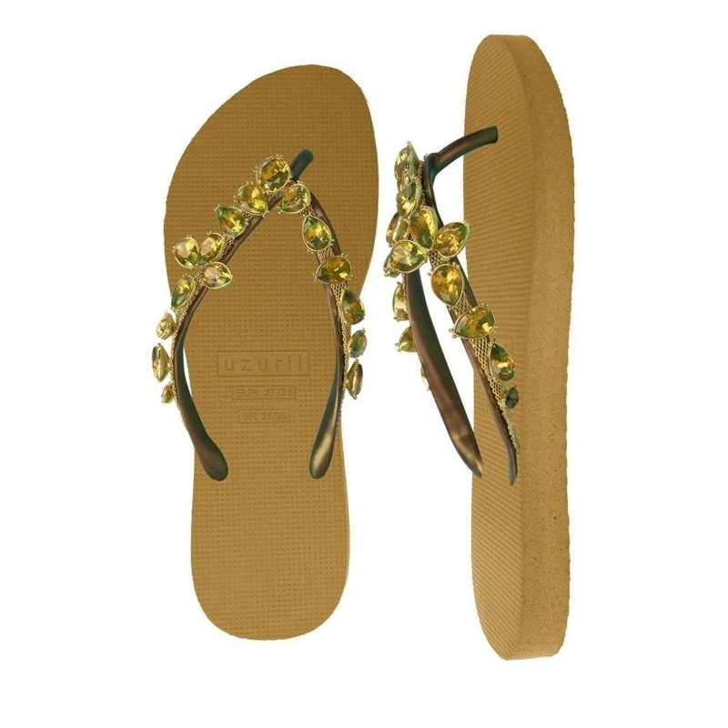 UZURII Flip Flops platte hausschuhe Amalia ocker(Image 3)