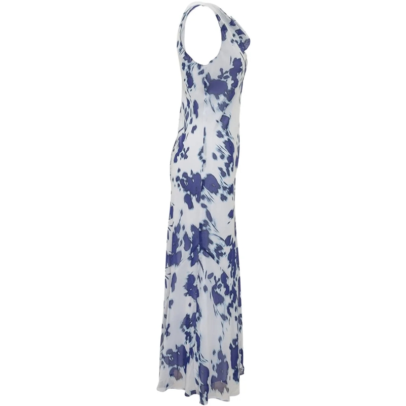 Calvin Klein Maxikleid Abito con Scollo Drappeggiato e Stampa weiß(Image 3)