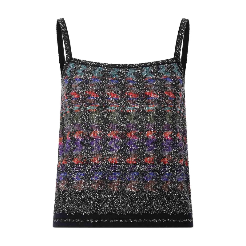 Missoni Legeres Oberteil Top mit Pailletten Multicolor
