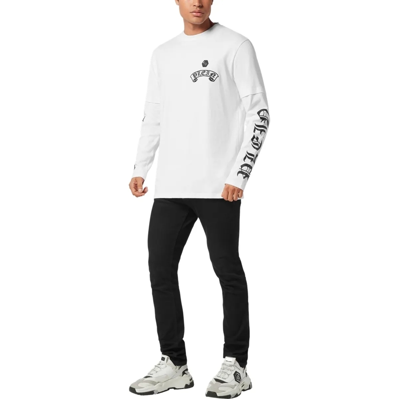 Philipp Plein T-Shirt T-Shirt Rundhalsausschnitt Ls weiss(Image 4)