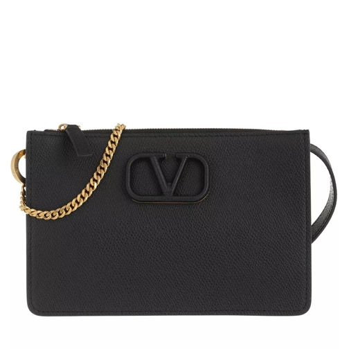 Valentino Garavani Mini V Logo Crossbody Bag Leather Black Crossbody Bag