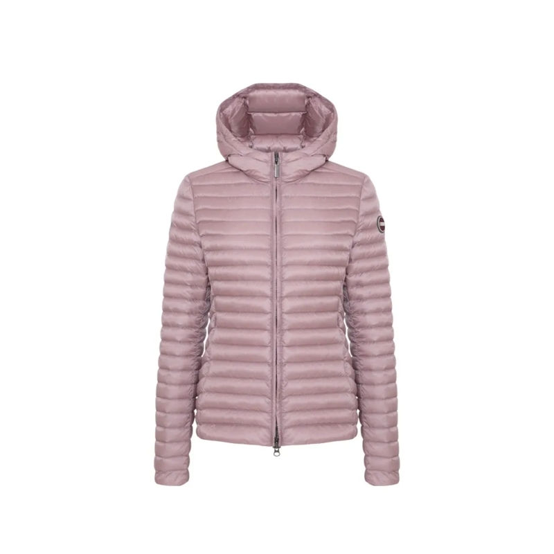 Colmar Originals  Hooded Pink Down Jacket With Fitted Waist Pink
