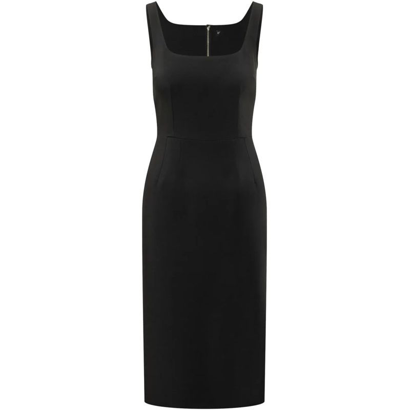 Dolce&Gabbana Maxikleid Abito Scivolato con Zip schwarz