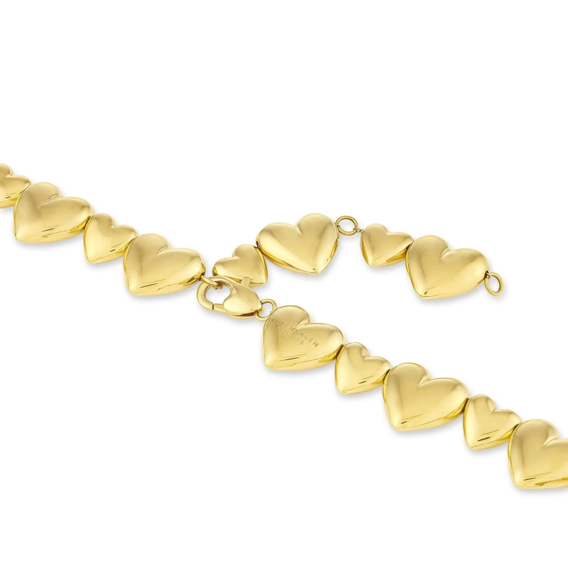 Copenhagen Mittellange Halskette Edelstahl Puffy Hearts gold(Image 4)