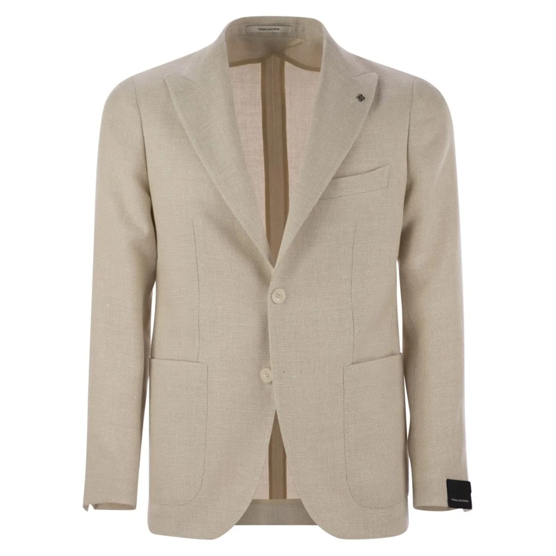 Tagliatore Blazer Virgin Wool And Linen Jacket Neutrals