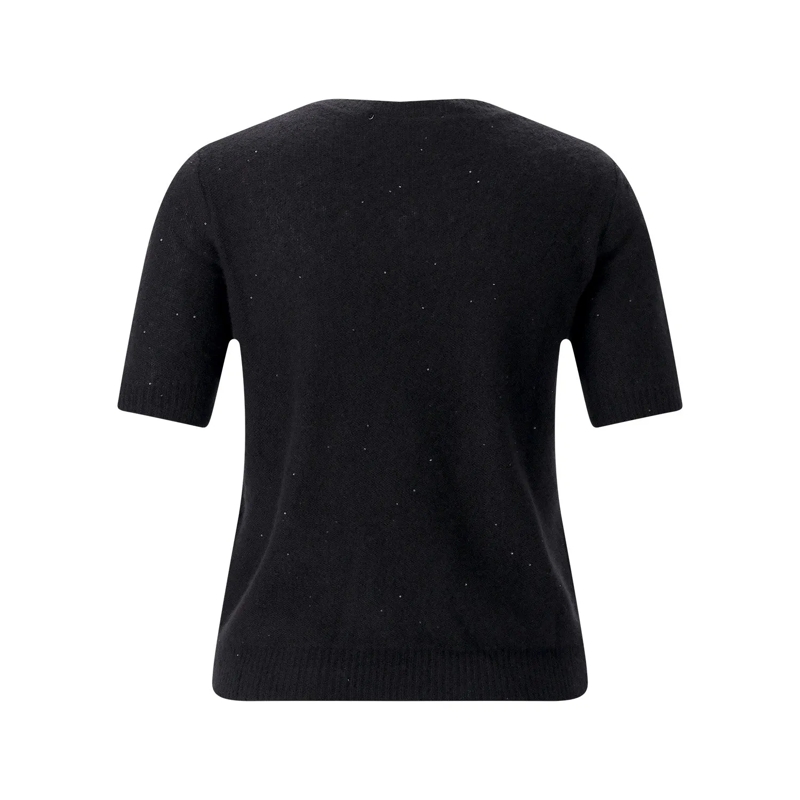 Roberto Collina T-shirt Pullover aus Kaschmir-Seiden-Mix schwarz(Image 2)
