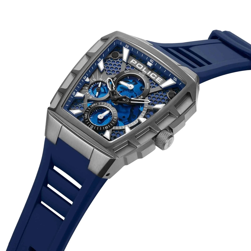Police Automatikuhr Quarzuhr Tough Gear blau(Image 2)