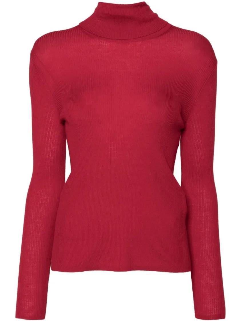 P.A.R.O.S.H. - Crimson Red Wool Sweater - Größe XS - rot