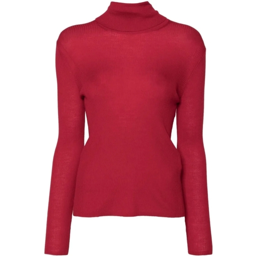 P.A.R.O.S.H. Crimson Red Wool Sweater Red Pull à col roulé