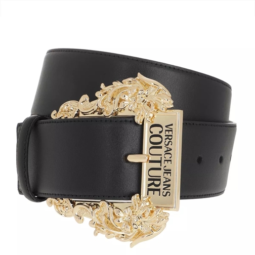 Versace Jeans Couture Baroque Buckle Belt Black Ledergürtel