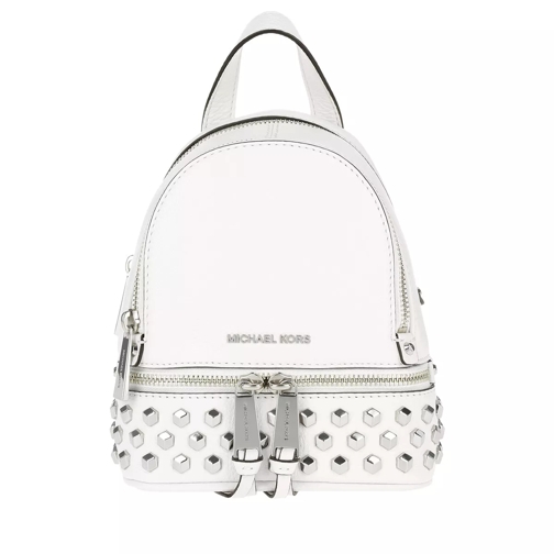 MICHAEL Michael Kors Rhea Zip XS Studded Messenger Backpack Optic White Backpack