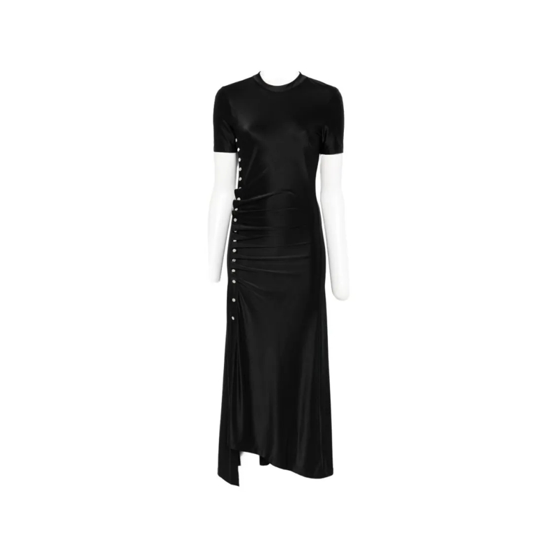 Paco Rabanne Midi-jurk Fitted Midi Dress With Hem Black