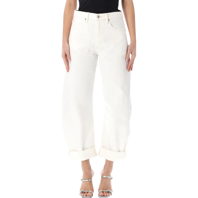 FRAME Jeans The Bubble White High-Rise Jeans White
