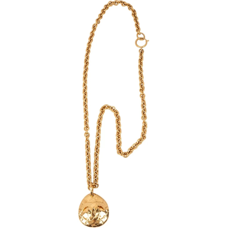 Chanel Mittellange Halskette Chanel Golden CC Plate Necklace mehrfarbig