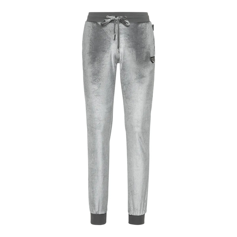 Philipp Plein Jogginghose Jogginghose Skull Mit Schmucksteinen grau