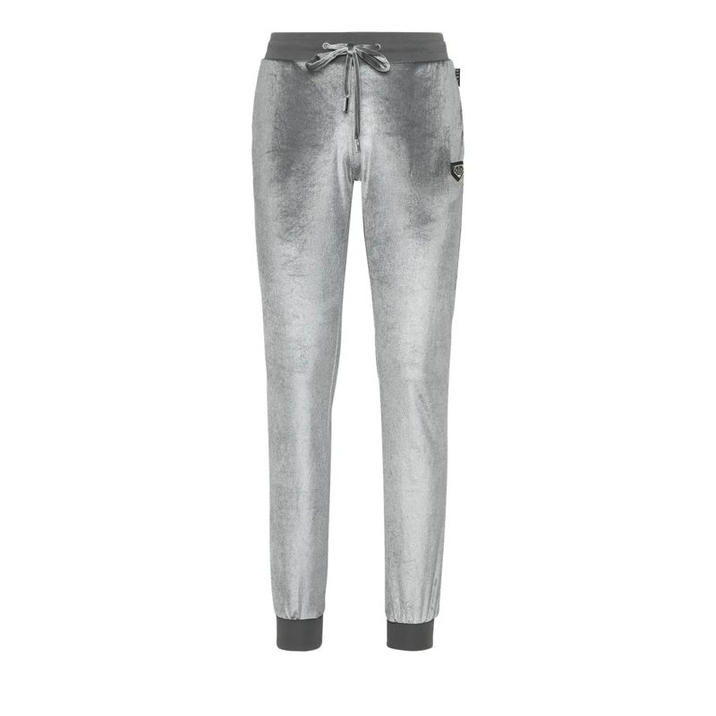Philipp Plein Jogginghose Jogginghose Skull Mit Schmucksteinen grau