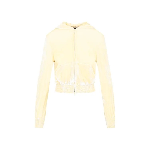 Balenciaga Fitted Zip-Up Cream Viscose Hoodie Neutrals Hemden