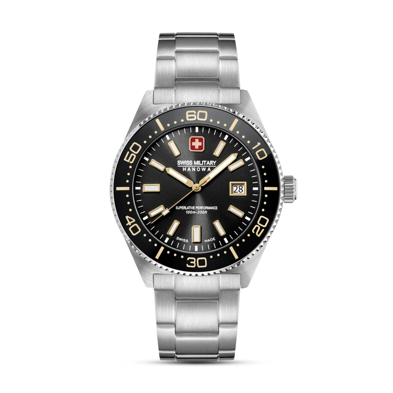 Swiss Military Hanowa Quarzuhr Quarzuhr Afterburn Chrono- Anzeige: 3 + 3 Zeiger schwarz