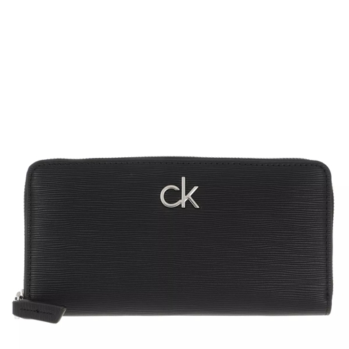 Calvin Klein Zip Around Wallet Large Black Portafoglio con cerniera