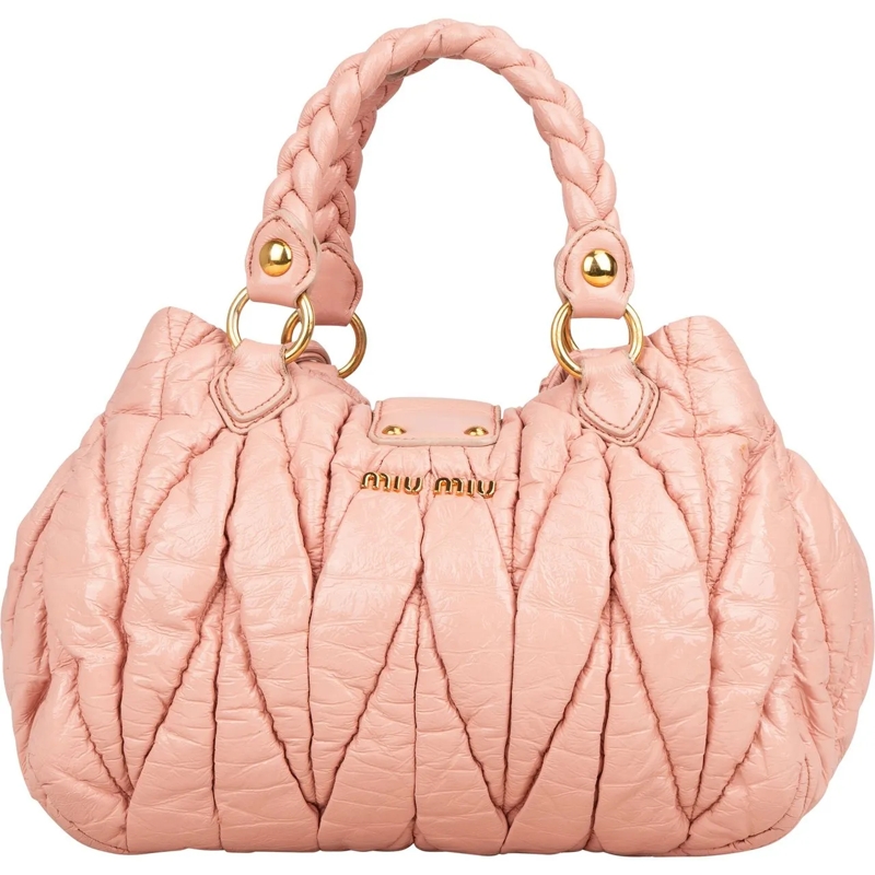 Miu Miu Tote Miu Miu Quilted Leather City Handbag rot
