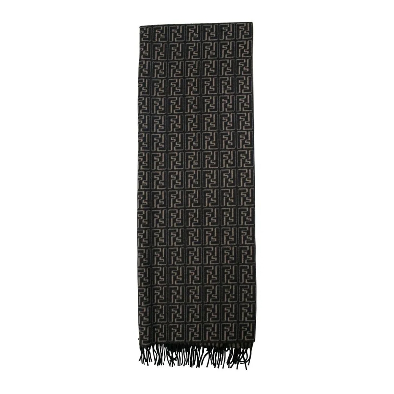 Fendi Écharpe légère Reversible Wool Fendi Scarf With 3D Effect Black