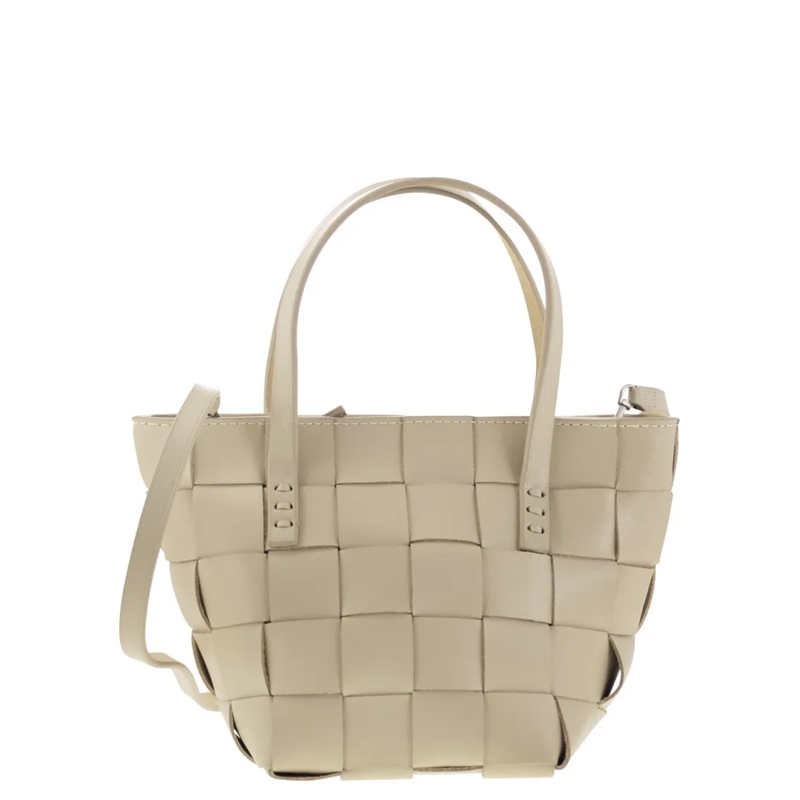 DRAGON DIFFUSION Sac à bandoulière Japan Mini - Woven Leather Bag Neutrals