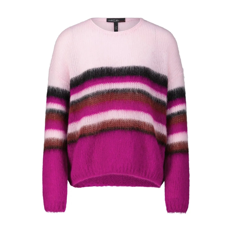 Marc Cain  Strickpullover mit Streifenmuster Rosa
