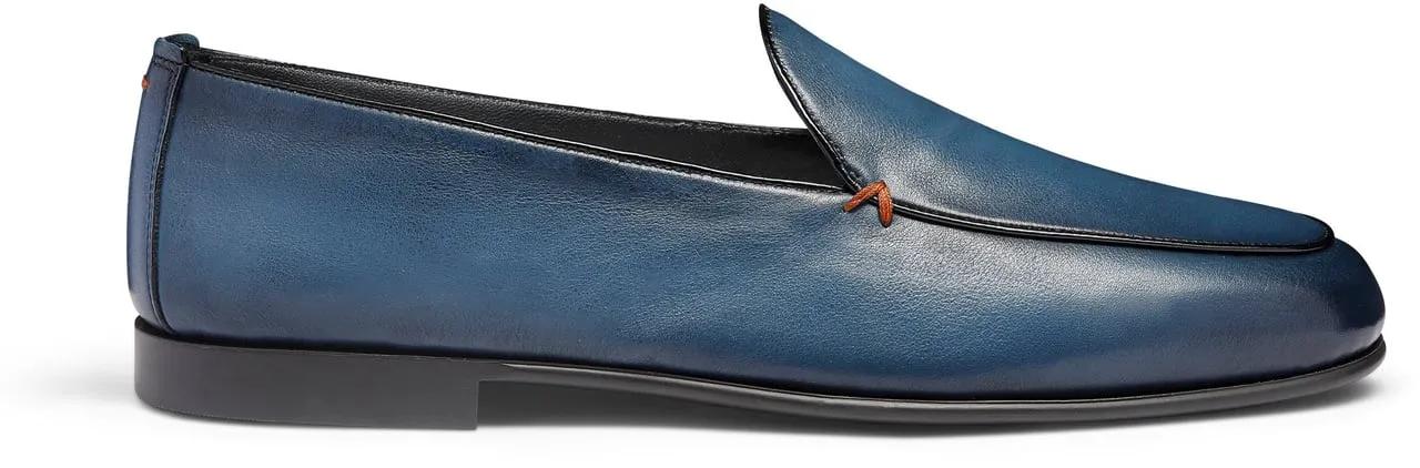 Santoni Loafer - Men's leather loafer - Gr. UK_10 - in Weiß - für Herren