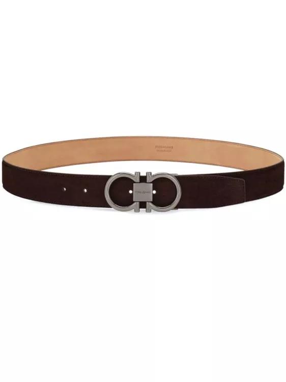 Salvatore Ferragamo Gürtel - Gancini-Buckle Brown Belt - Gr. 105 - in Braun - für Damen