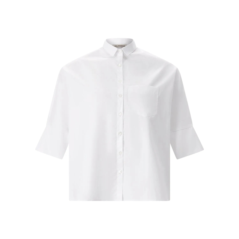 Blooming Bluse Kurzarm-Hemdbluse Como weiß