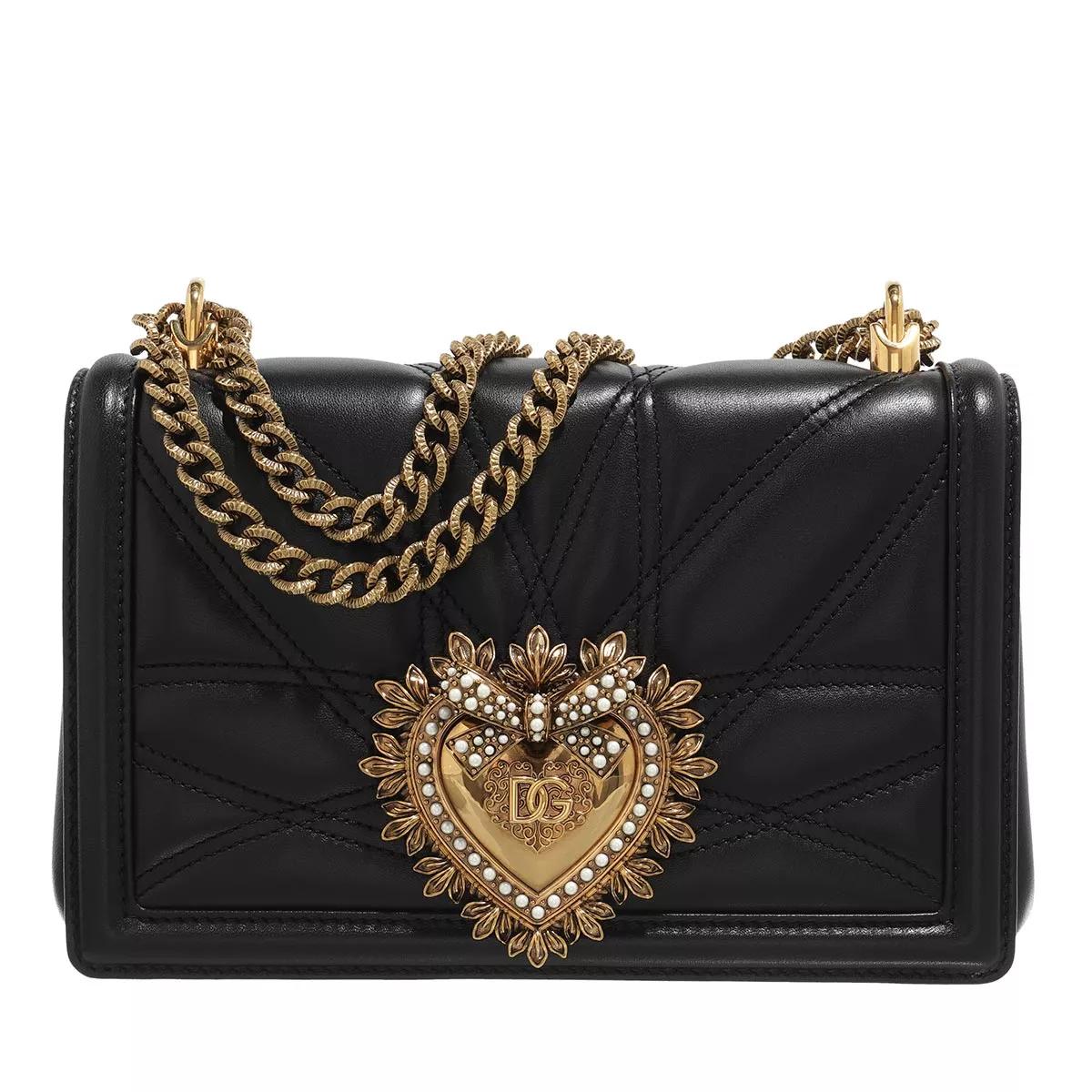 Dolce&Gabbana Devotion Matelasse Quilted Shoulder Bag Black