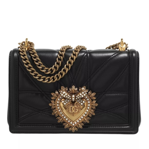 Dolce&Gabbana Devotion Matelasse Quilted Shoulder Bag Black Cross body-väskor