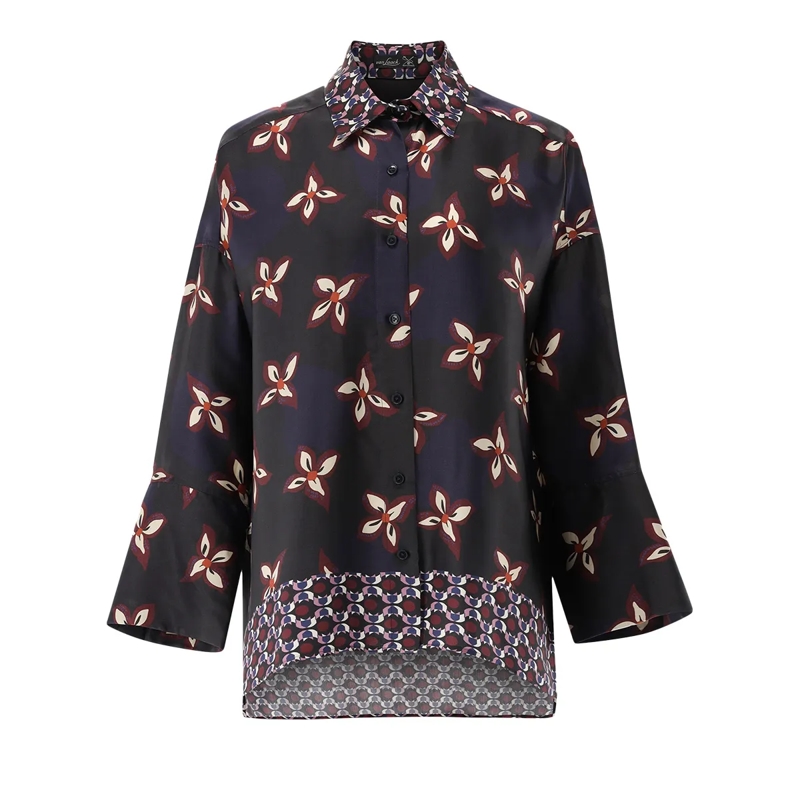 VAN LAACK Bluse Bluse Modern Fit Uni blau