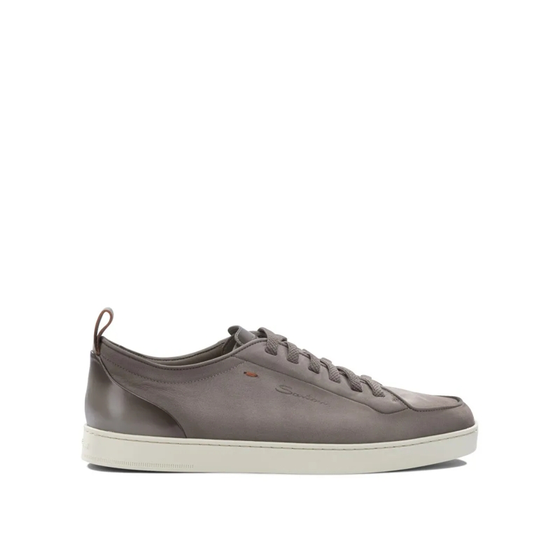 Santoni Sneaker basse Muted Taupe Leather Slip-On Sneakers With Contrast Grey