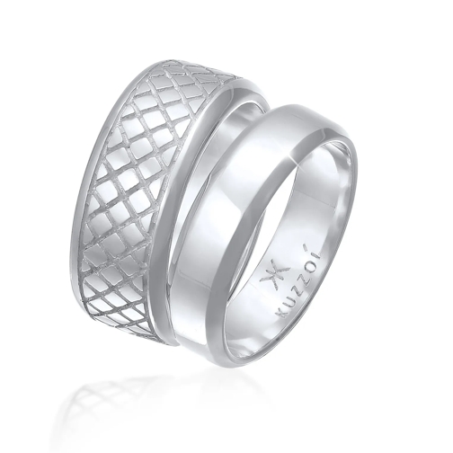 Kuzzoi Ring Herren Bandring Basic 2er Set 925 Silber silber 