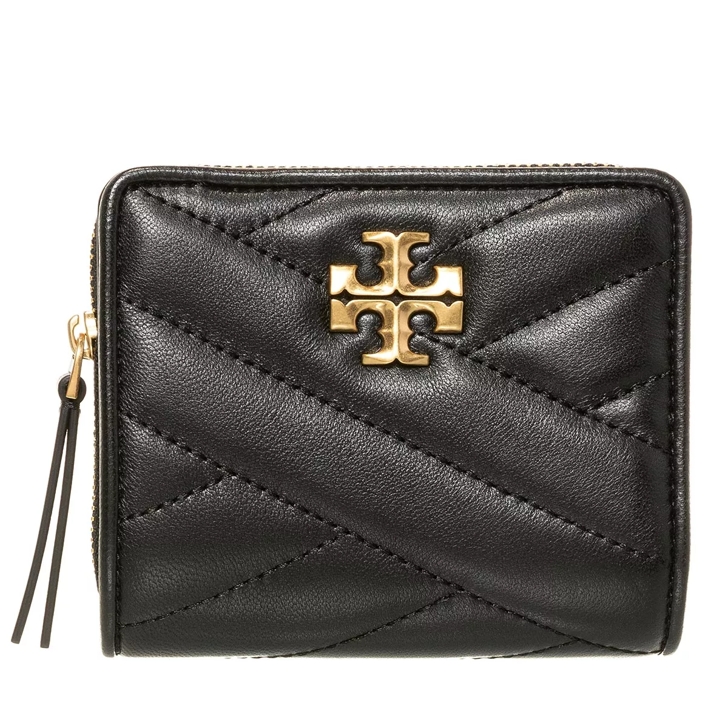 Tory Burch Kira Chevron Bi Fold Wallet Black Bi Fold Portemonnaie