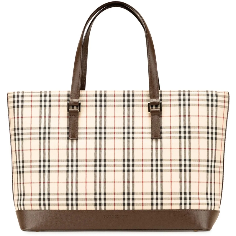 Burberry Shopper House Check Canvas Tote braun