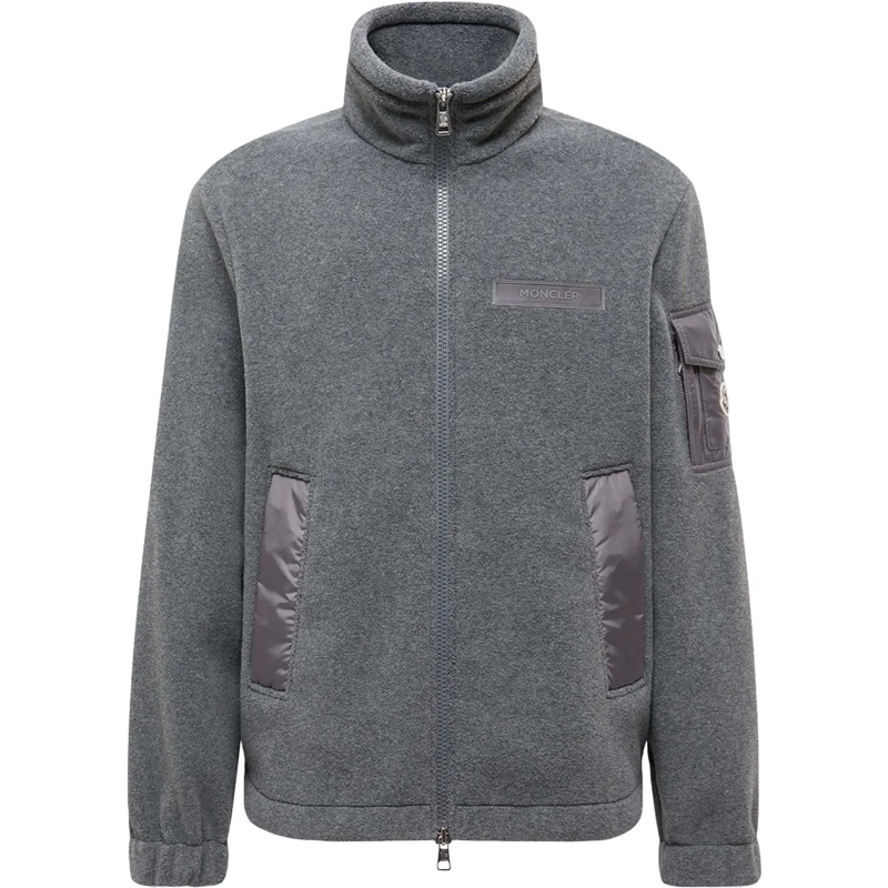 Moncler Daunenjacke Heren Zip Up Cardigan Grijs rose