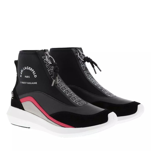 Karl Lagerfeld Vitesse Neo Sock Zip Boot Black Leather Textile Low-Top Sneaker