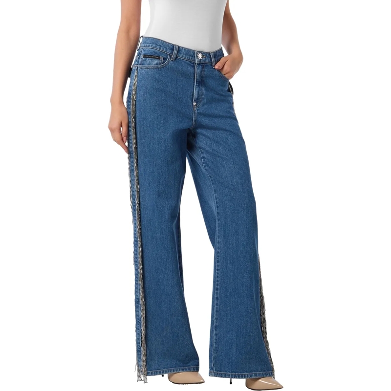 Philipp Plein Jeans Skater-Passform Mit Schmucksteinen grau(Image 3)