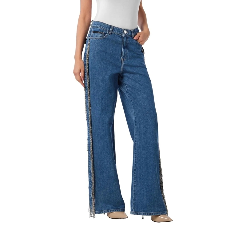 Philipp Plein Jeans Skater-Passform Mit Schmucksteinen grau(Image 3)
