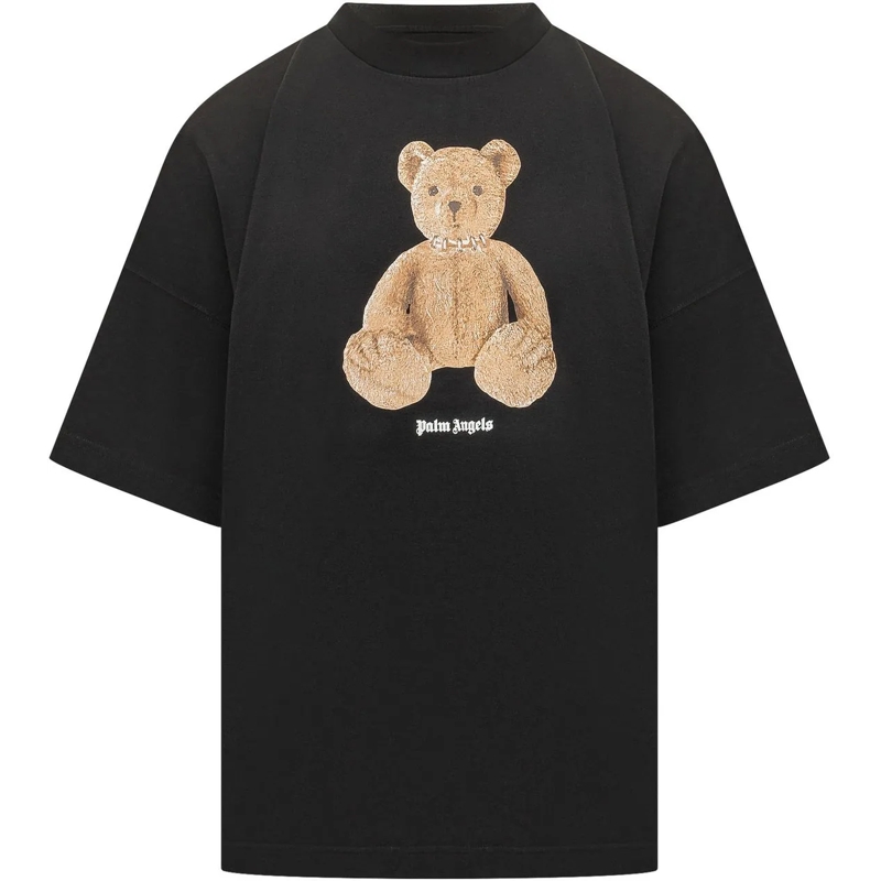 Palm Angels T-shirt T-shirt con Stampa Orso e Logo Frontale schwarz