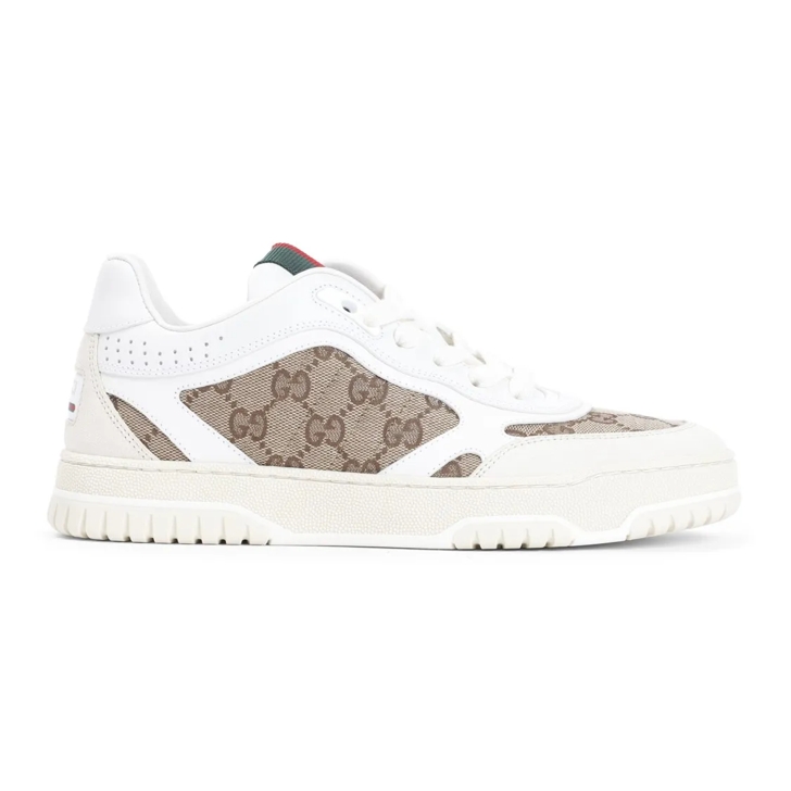 Gucci Re Web Trainer In Original Gg Canvas White Low Top Sneaker