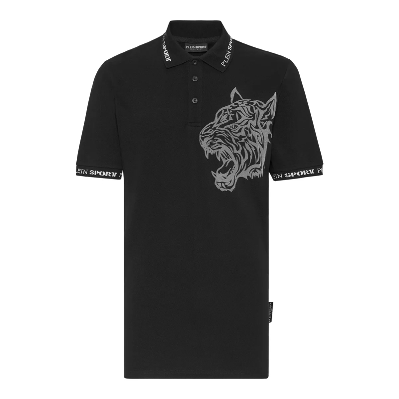 Plein Sport Top Polohemd Tiger schwarz