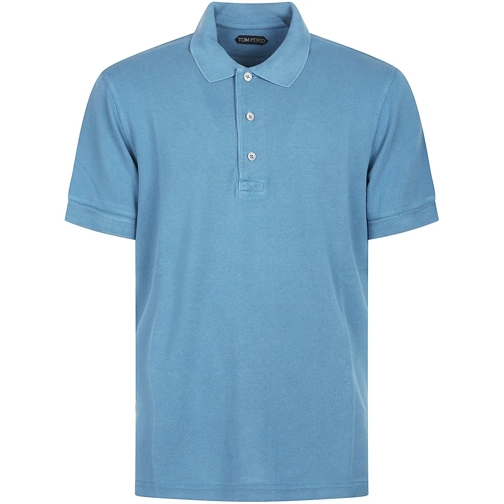 Tom Ford Polo Tennis Piquet Short Sleeve Polo Blue blau