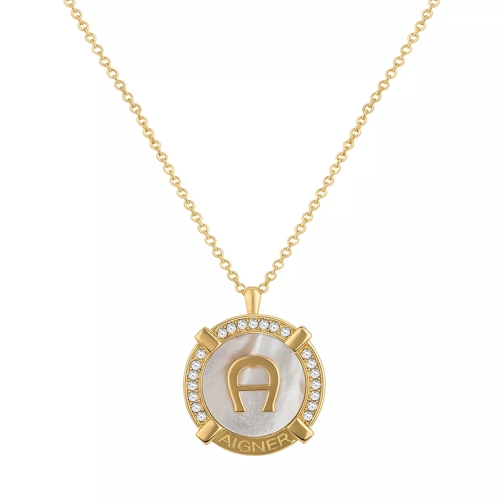 AIGNER Necklace A Logo Center Mop W/Crystals gold Mellanlångt halsband